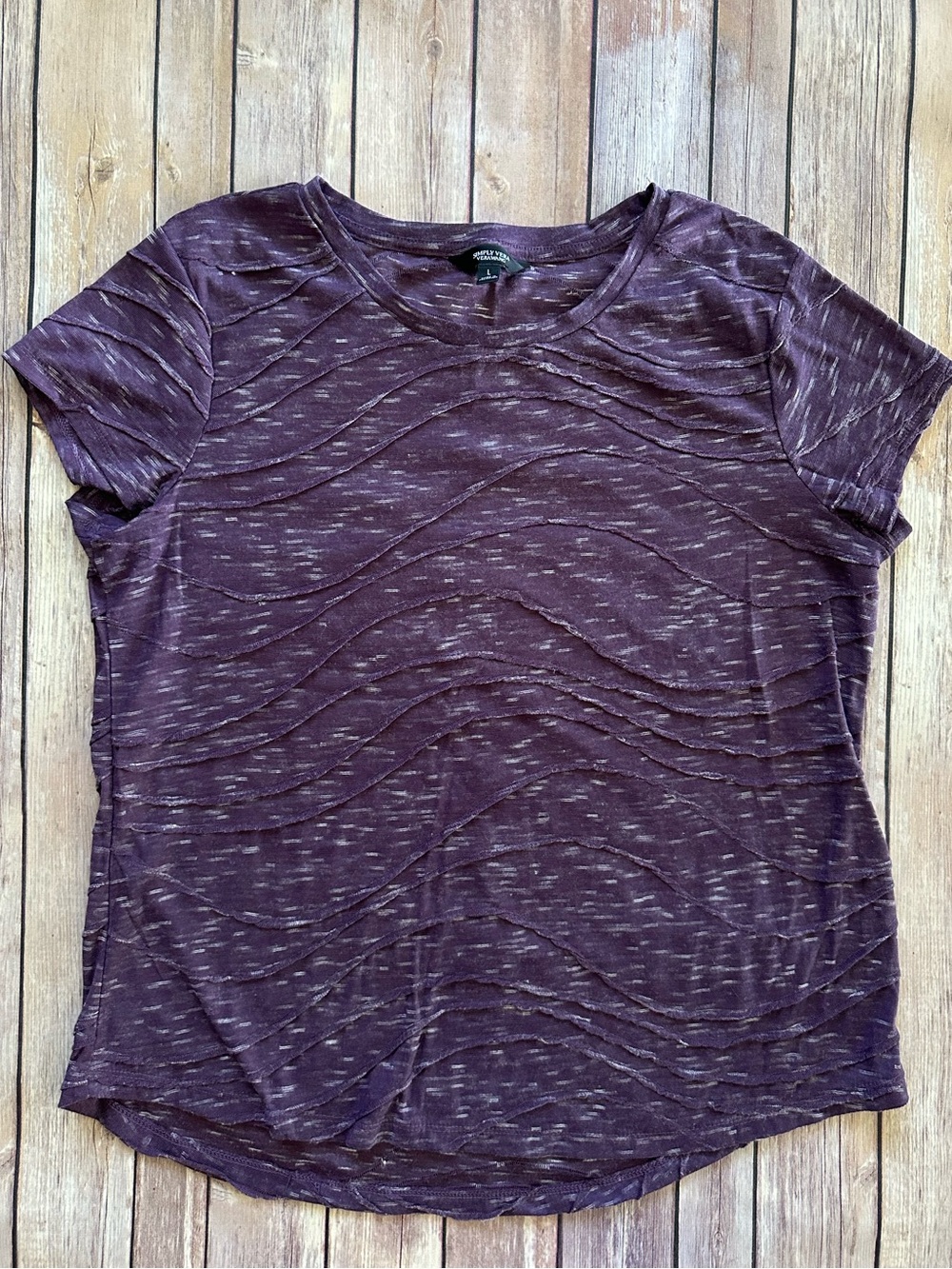 Simply Vera Vera Wang Plum Short Sleeve Textured Tee